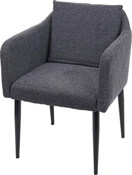 Jídelní židle HWC-H93, kuchyňská židle polohovací židle látka/textil tmavě šedá