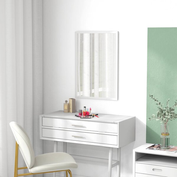 HOMCOM Obdélníkové Zrcadlo 50x70 cm - Koupelnové Zrcadlo, Dekorativní Zrcadlo na Stěnu pro Obývací Pokoj, Vstup nebo Chodbu, Horizontální nebo Vertiká