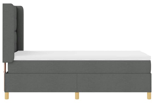Postel s boxspringem s čelo Tmavě šedá 90 x 200 cm textil 3341813