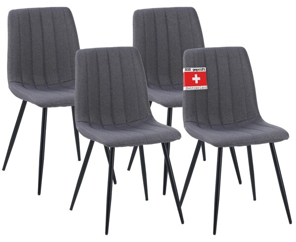 Jídelní židle Albatros sada 4 ks GARDA antracit - Pohodlná čalouněná židle pro moderní a stylový design u jídelního stolu - Kuchyňská židle nebo židle do jídelny, vysoká nosnost až 110 kg