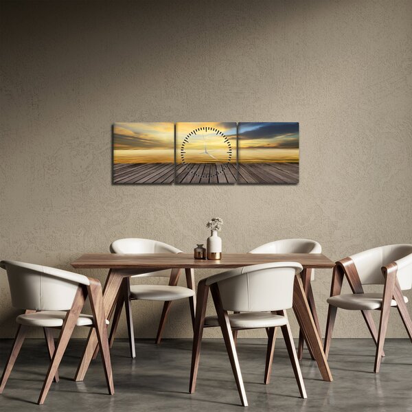 Obraz - Molo s výhledem (s hodinami) (90x30 cm)