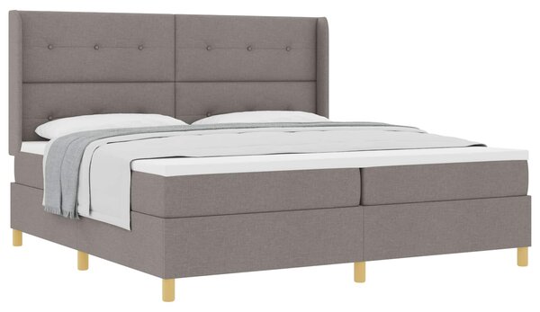 Postel s boxspringem s čelo Taupe 200 x 200 cm textil 3341858