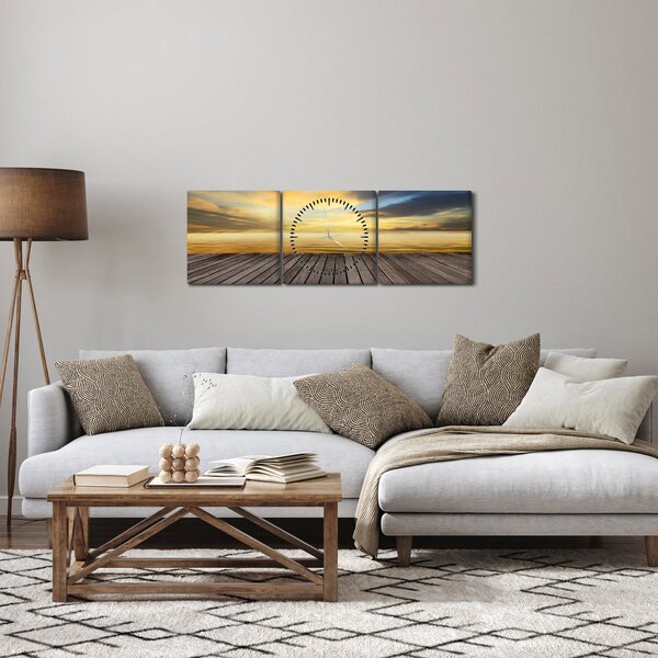 Obraz - Molo s výhledem (s hodinami) (90x30 cm)