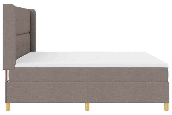 Postel s boxspringem s čelo Taupe 200 x 200 cm textil 3341858