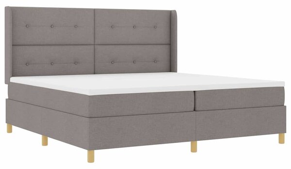 Postel s boxspringem s čelo Taupe 200 x 200 cm textil 3341858