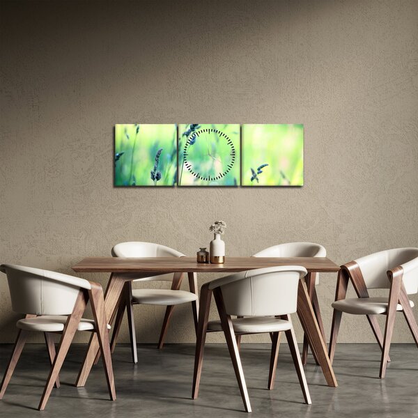 Obraz - Detail louky (s hodinami) (90x30 cm)