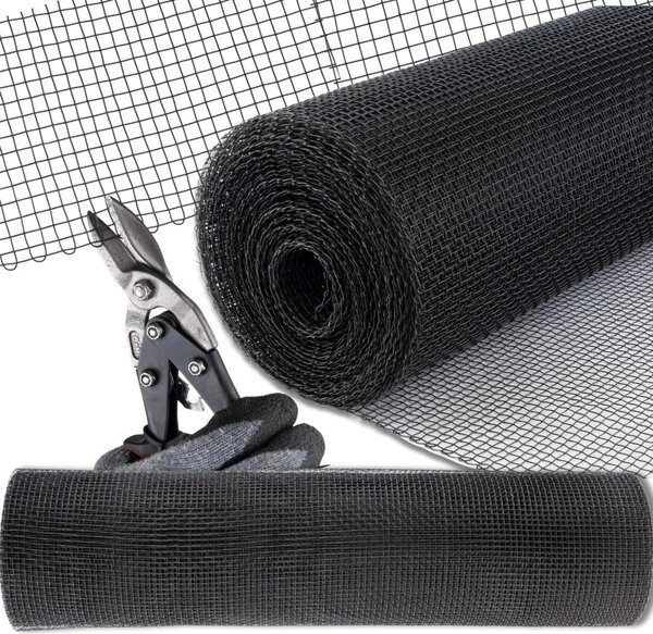 Plot z pletiva – plot z opletených drátů – černý – 5x5x1,0 mm – svařovaný – 1 m²