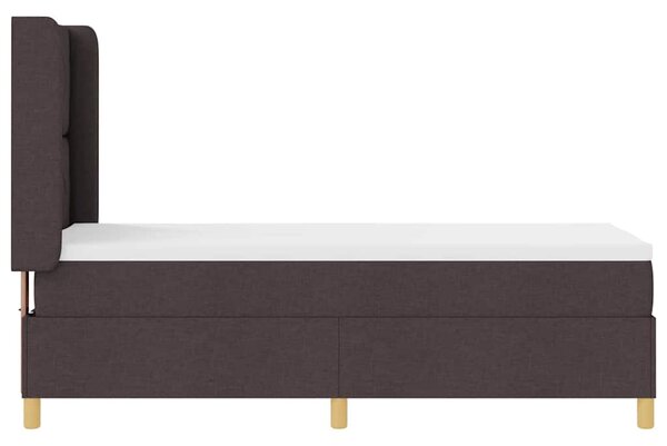 Postel s boxspringem s čelo Tmavě hnědá 80 x 200 cm textil 3341864