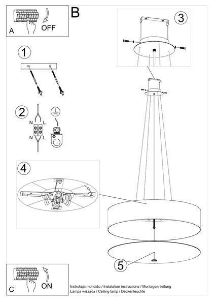 Sollux Lighting Lustr SKALA 70 bílý