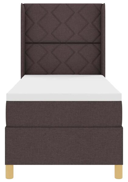 Postel s boxspringem s čelo Tmavě hnědá 80 x 200 cm textil 3341864