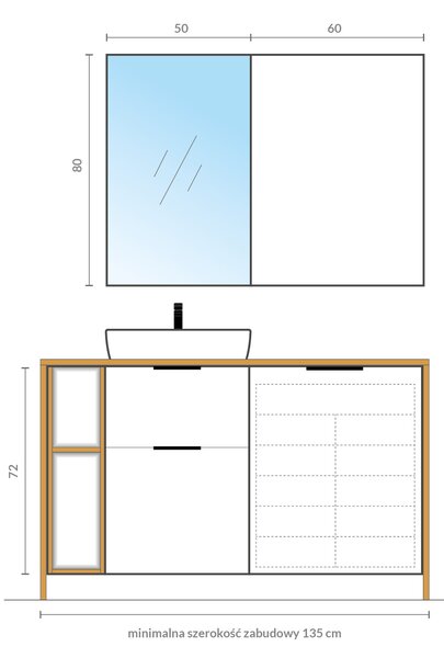 Cersanit City skříňka 49.4x14.1x80 cm se zrcadlem bílá S584-023-DSM
