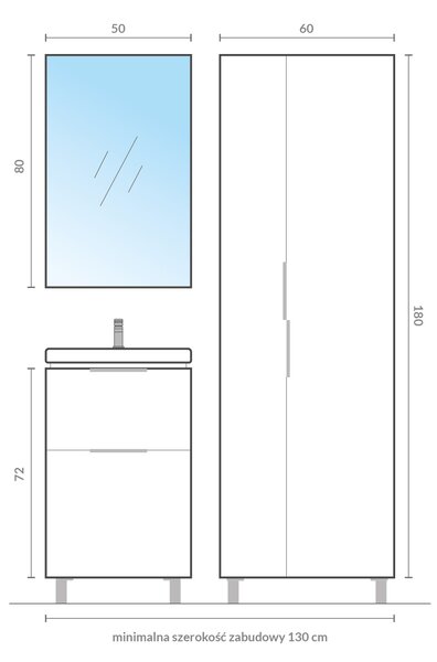 Cersanit City skříňka 49.4x14.1x80 cm se zrcadlem bílá S584-023-DSM