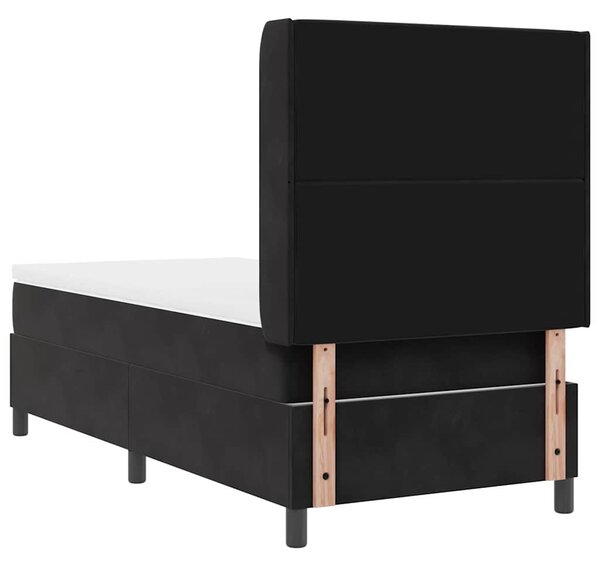 Postel s boxspringem s matrací s čelo Černá 90 x 190 cm samet 3341932