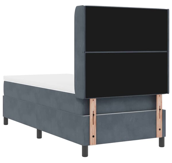 Postel s boxspringem s matrací Tmavě šedá 90 x 190 cm samet 3341931