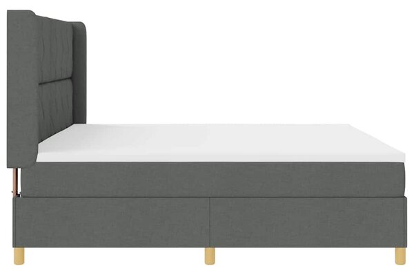 Postel s boxspringem s čelo Tmavě šedá 200 x 200 cm textil 3341918