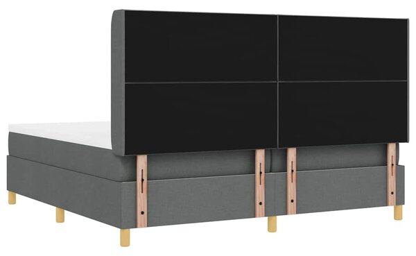 Postel s boxspringem s čelo Tmavě šedá 200 x 200 cm textil 3341918