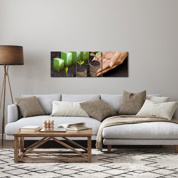 Obraz - Růst (s hodinami) (90x30 cm)