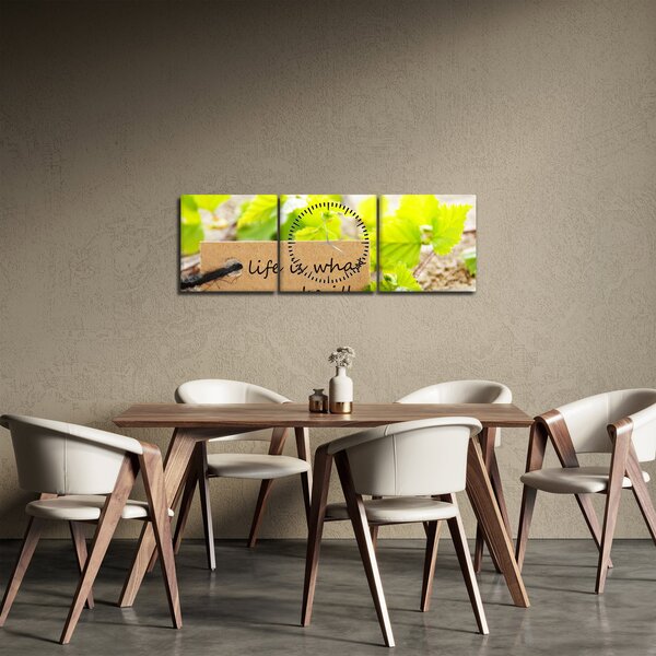 Obraz - Citát (s hodinami) (90x30 cm)