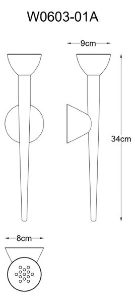 LED nástěnné svítidlo 550 lm 3000K zlaté Zuma Line BOSTON W0603-01A-F7B1