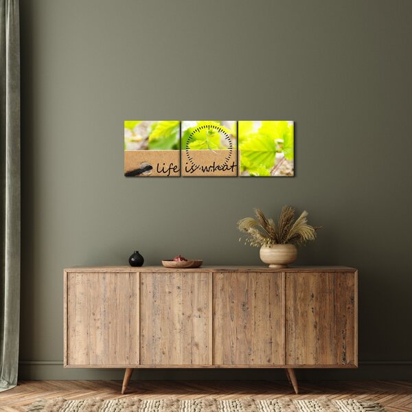 Obraz - Citát (s hodinami) (90x30 cm)