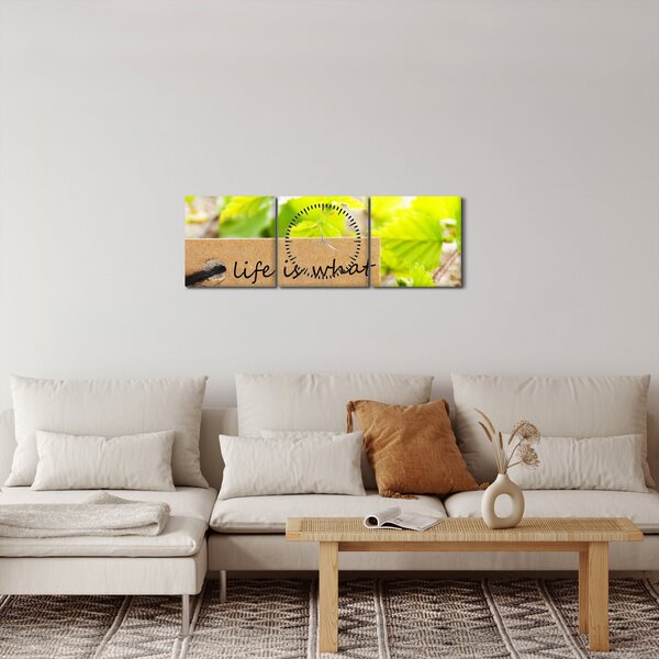 Obraz - Citát (s hodinami) (90x30 cm)