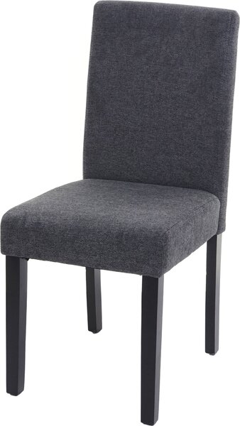 Littau jídelní židle, kuchyňská židle, látka/textil antracitově šedá, tmavé nohy