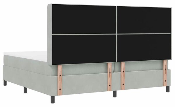 Postel s boxspringem s matrací Světle šedá 200 x 200 cm samet 3341972