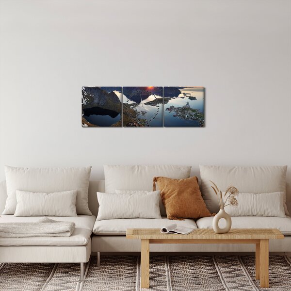 Obraz - Krajina (s hodinami) (90x30 cm)