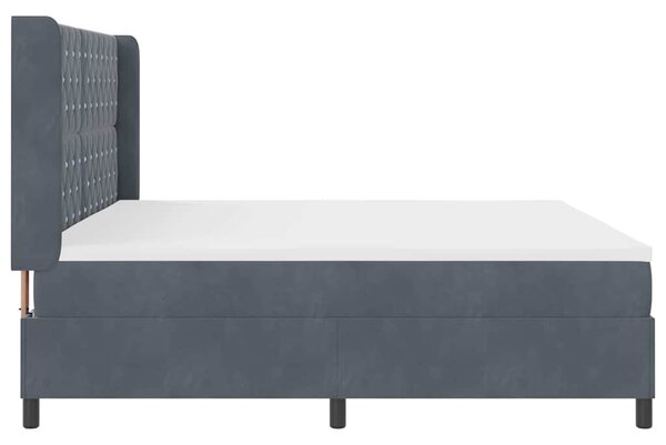 Postel s boxspringem s matrací Tmavě šedá 200 x 200 cm samet 3341973