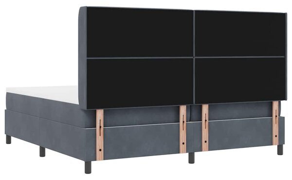 Postel s boxspringem s matrací Tmavě šedá 200 x 200 cm samet 3341973