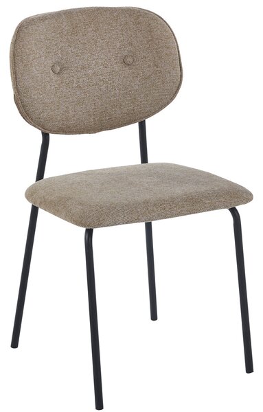 Čalouněná židle Henry velur kávově hnědá s kovovými nohami v retro designu