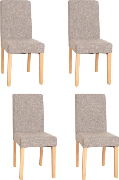 Sada 4 jídelních židlí Kuchyňská židle Littau Textil, šedá, světlé nohy