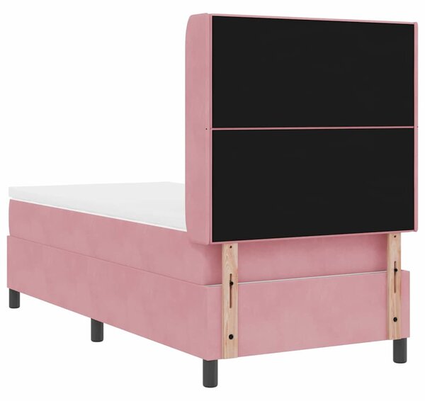 Postel s boxspringem s čelo Růžová 80 x 200 cm samet 3341983