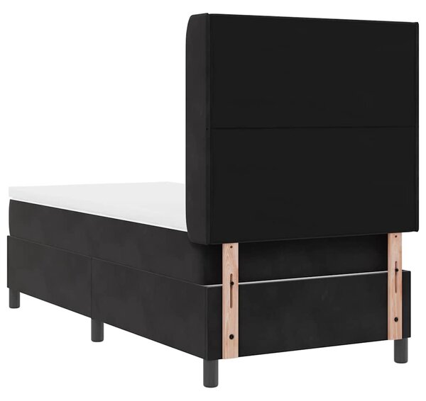 Postel s boxspringem s čelo Černá 90 x 190 cm samet 3341986