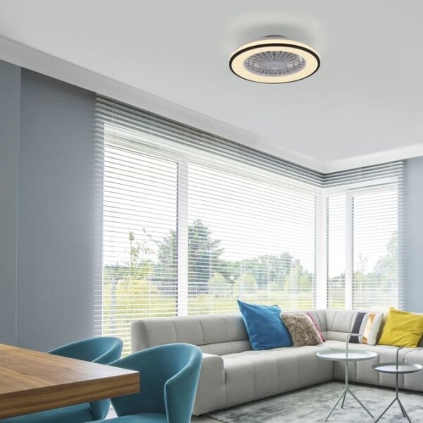 JUST LIGHT. 14447-18 - LED RGBW Stm stropní ventilátor LENO LED/44W/230V + DO
