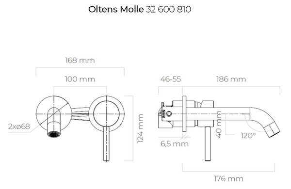 Oltens Molle umyvadlová baterie pod omítku broušené zlato 32600810