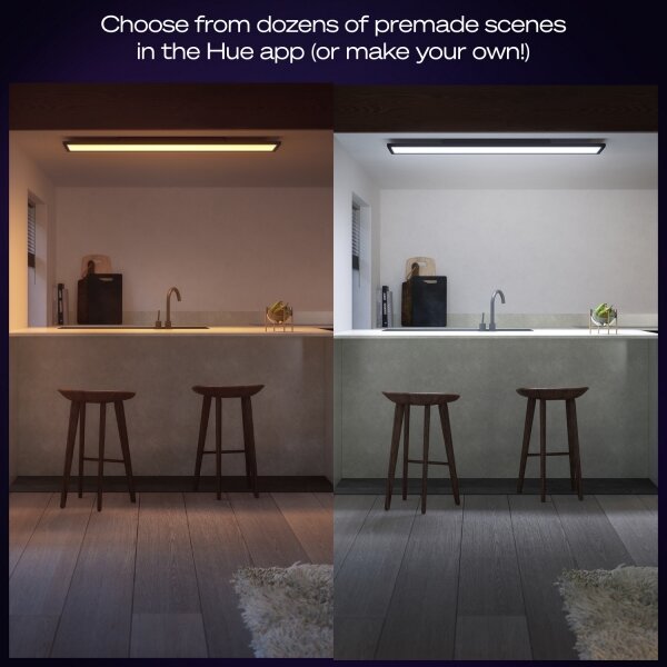 Philips - LED Stmív. stropní svítidlo Hue AURELLE LED/39W/230V 120x30 cm černá