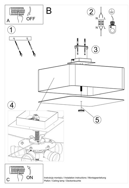 Sollux Lighting Stropní svítidlo LOKKO 55 bílé