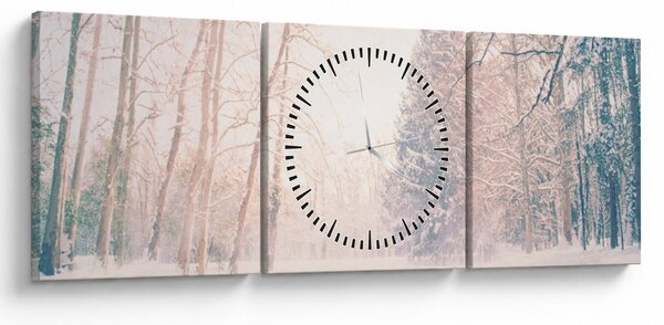 Obraz - Výhled do lesa (s hodinami) (90x30 cm)