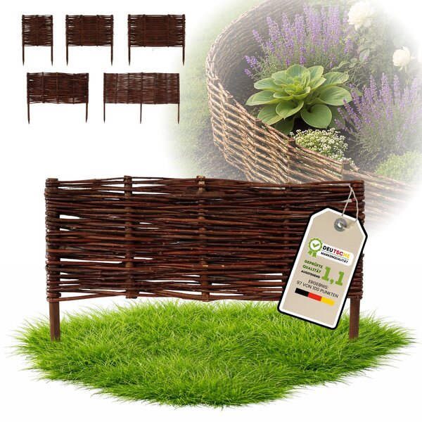 Floranica 1 kus Vrbový plot 30 cm x 60 cm – Zahradní plot z vrbového proutí Palisáda Přírodní oplocení Ohraničení záhonu
