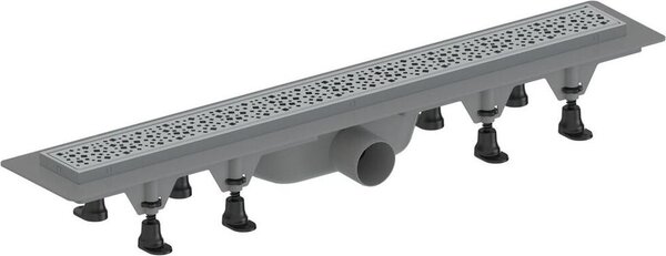 MALVI 910 mm podlahový žlab s roštem z nerezové oceli, DN50
