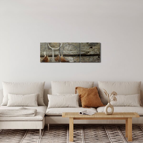 Obraz - Lapač snů (s hodinami) (90x30 cm)