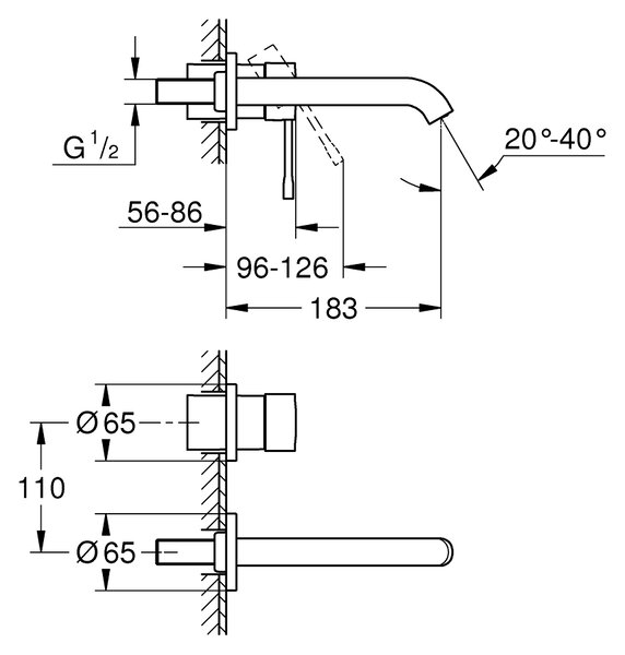 Grohe Essence umyvadlová baterie pod omítku SuperSteel 19408DC1