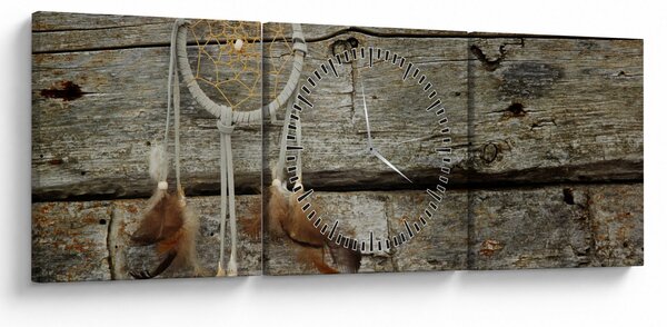 Obraz - Lapač snů (s hodinami) (90x30 cm)
