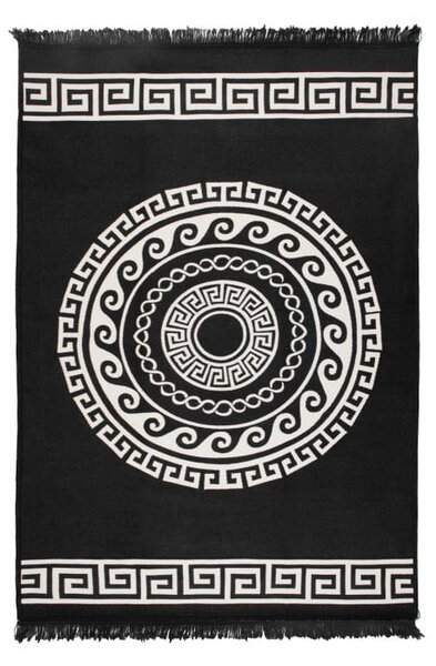 Béžovo-černý oboustranný koberec Mandala, 120 x 180 cm