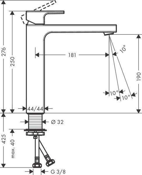 Hansgrohe Vernis Shape umyvadlová baterie stojící černá 71591670