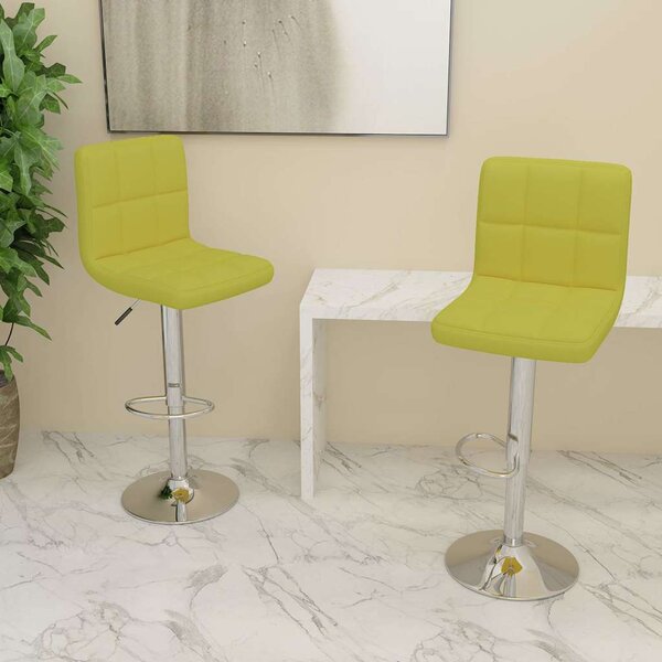 Barové židle 2 ks zelené textil 334244