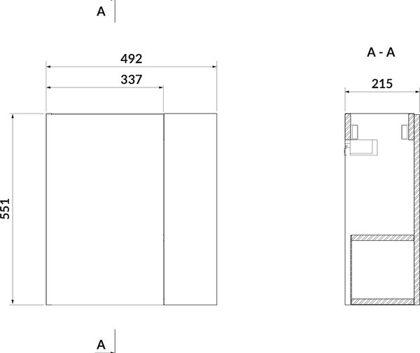 Cersanit Larga skříňka 49.2x21.5x55.1 cm pod umyvadlo závěsná bílá S932-110-DSM