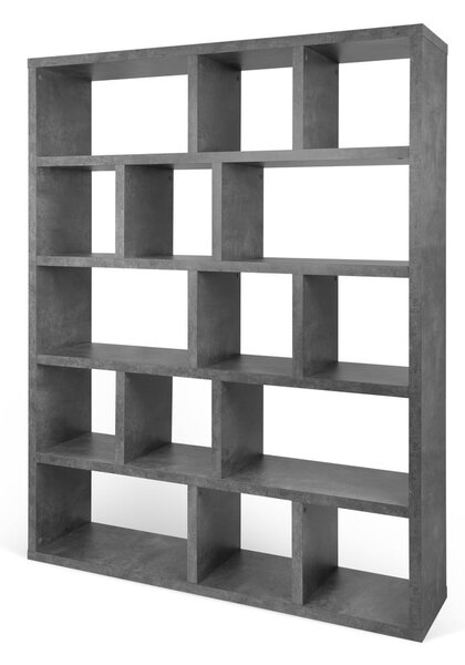 Šedá knihovna v dekoru betonu 150x198 cm Berlin – TemaHome
