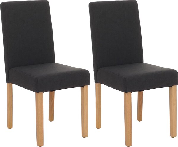 Sada 2 jídelních židlí Kuchyňská židle Littau Textil, černá, světlé nohy